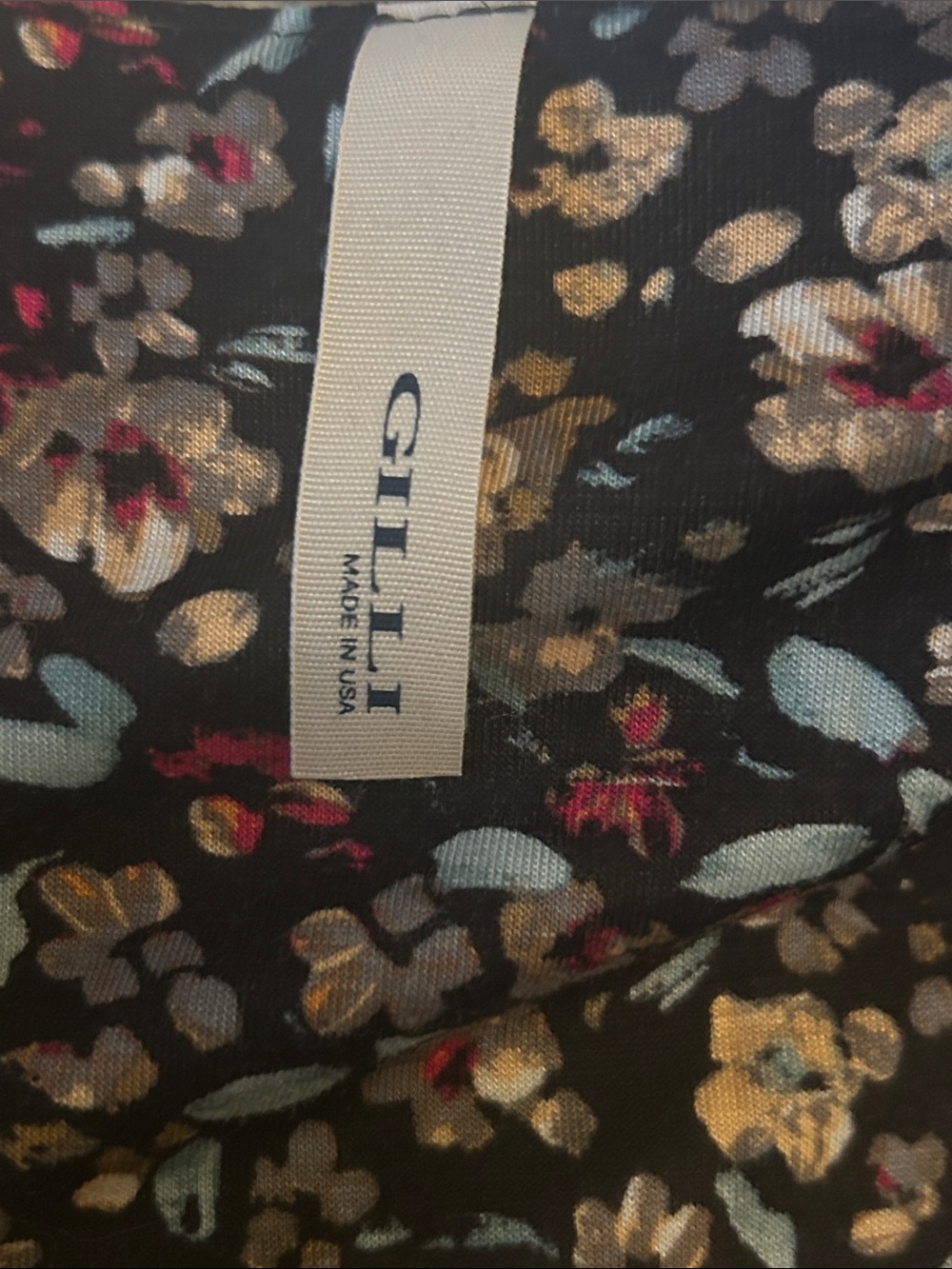 Gilli Black Floral Wrap Dress with Multicolor Blossoms - Picture 2 of 6
